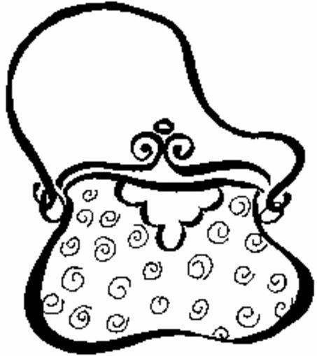 cartoon drawing of a purse