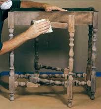 veneer stripping a piece of furniture